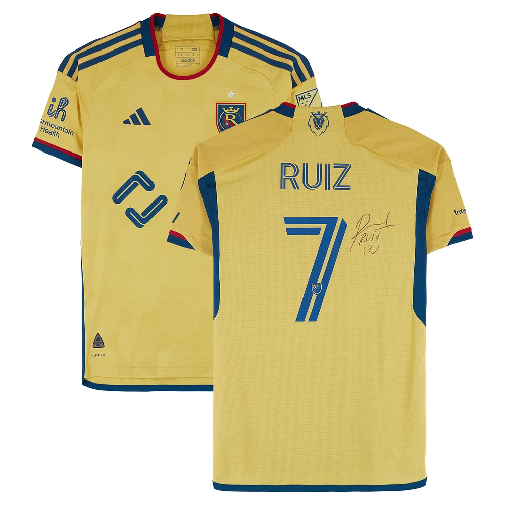 Pablo Ruiz Real Salt Lake Autographed Match-Used #7 Gold adidas Jersey from the 2024 MLS Season - Size S