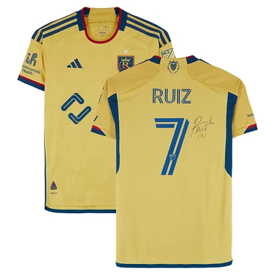 Pablo Ruiz Real Salt Lake Autographed Match-Used #7 Gold adidas Jersey from the 2024 MLS Season - Size S