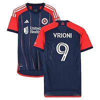 Giacomo Vrioni New England Revolution Autographed Match-Used #9 Navy adidas Jersey from the 2024 MLS Season - Size L