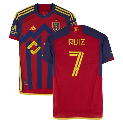 Pablo Ruiz Real Salt Lake Autographed Match-Used #7 Red adidas Jersey from the 2024 MLS Season - Size S