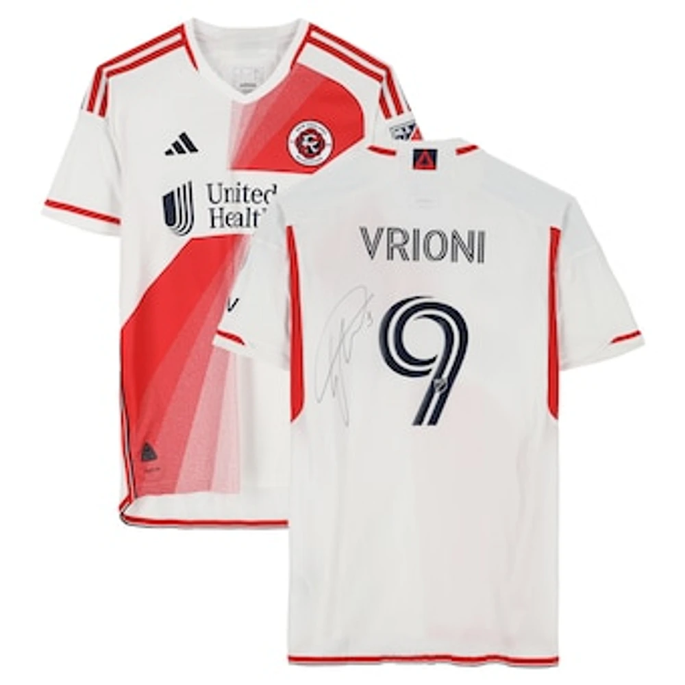 Giacomo Vrioni New England Revolution Autographed Match-Used #9 White adidas Jersey from the 2024 MLS Season - Size L