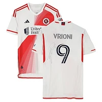 Giacomo Vrioni New England Revolution Autographed Match-Used #9 White adidas Jersey from the 2024 MLS Season - Size L