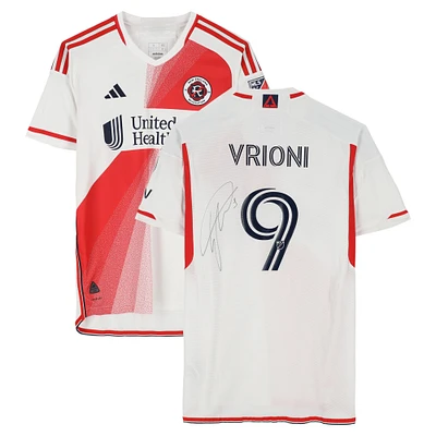 Giacomo Vrioni New England Revolution Autographed Match-Used #9 White adidas Jersey from the 2024 MLS Season - Size L