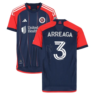 Xavier Arreaga New England Revolution Autographed Match-Used #3 Navy adidas Jersey from the 2024 MLS Season - Size M