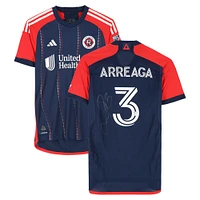 Xavier Arreaga New England Revolution Autographed Match-Used #3 Navy adidas Jersey from the 2024 MLS Season - Size M