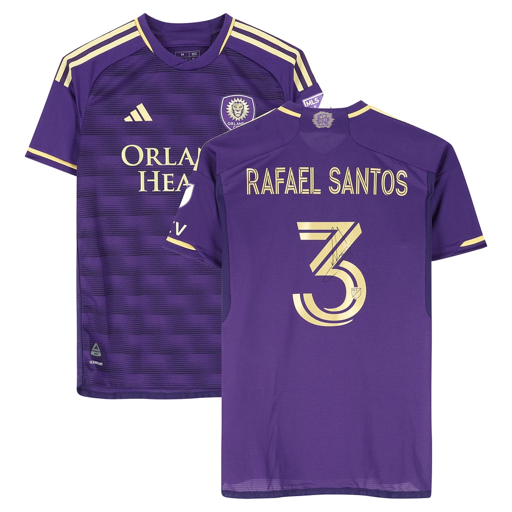 Rafael Santos Orlando City SC Autographed Match-Used #3 Purple adidas Jersey from the 2024 MLS Season - Size M