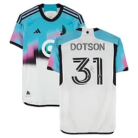 Hassani Dotson Minnesota United FC Autographed Match-Used #31 White adidas Jersey from the 2024 MLS Season - Size M