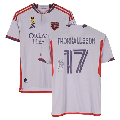 Dagur Dan Þórhallsson Orlando City SC Autographed Match-Used #17 Light Purple adidas Jersey from the 2024 MLS Season - Size M