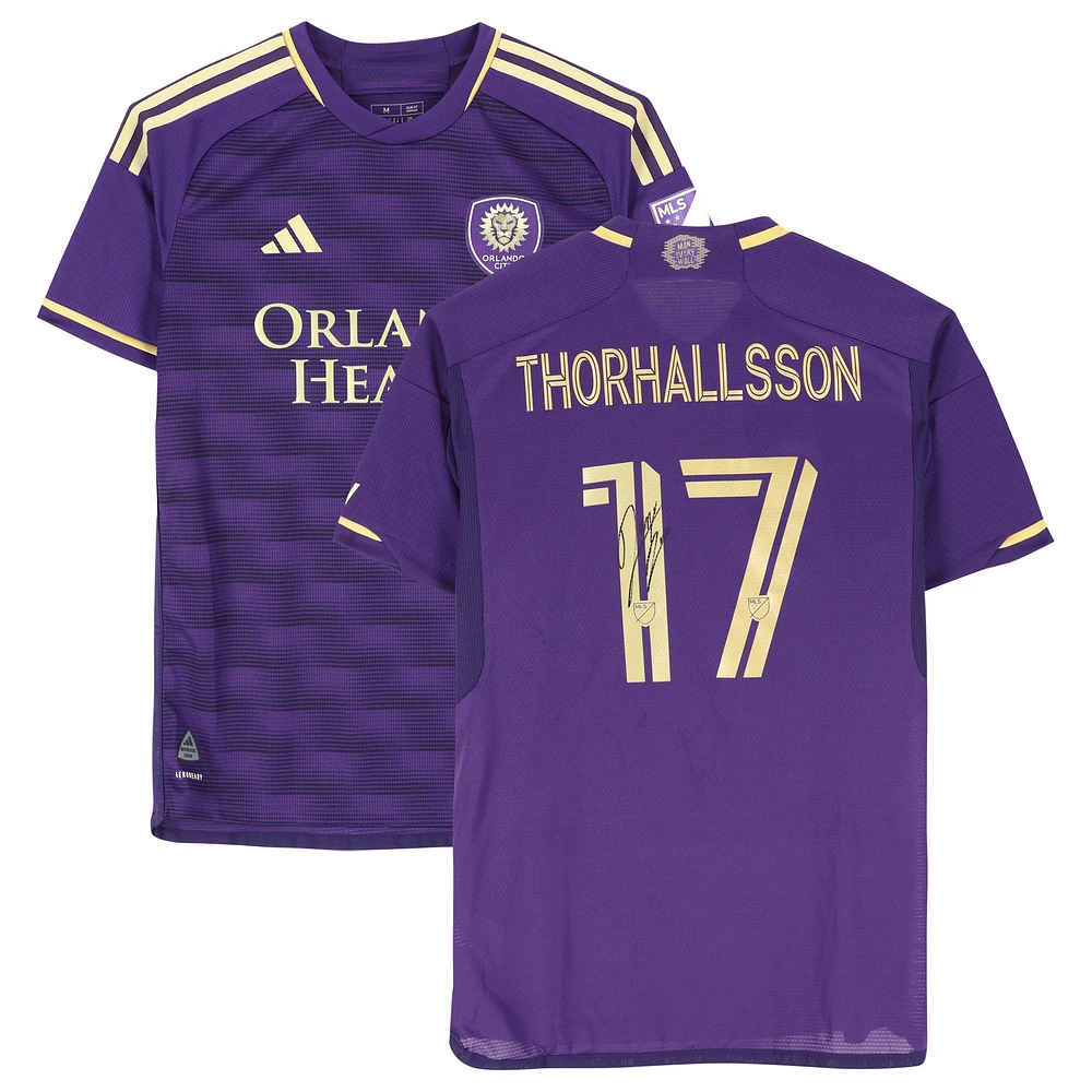 Dagur Dan Þórhallsson Orlando City SC Autographed Match-Used #17 Purple adidas Jersey from the 2024 MLS Season - Size M