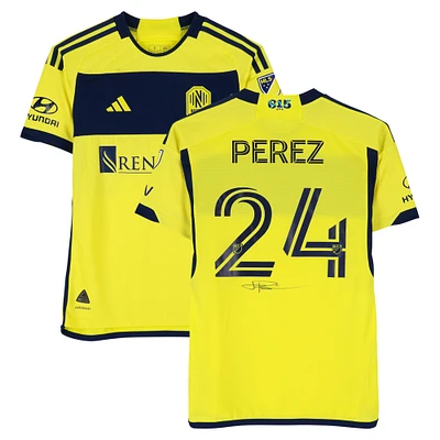 Jonathan Pérez Nashville SC Autographed Match-Used #24 Yellow adidas Jersey from the 2024 MLS Season - Size S