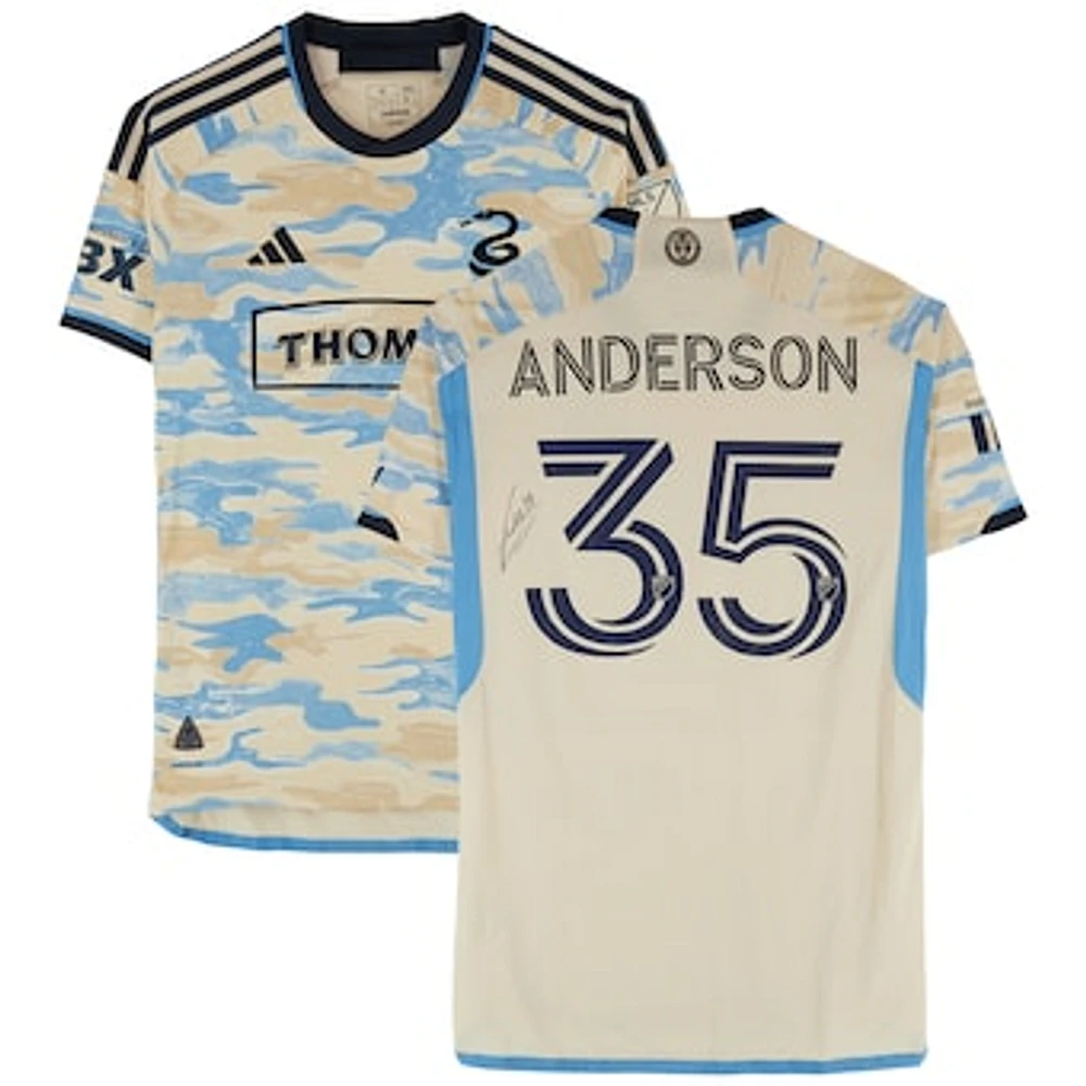 Markus Anderson Philadelphia Union Autographed Match-Used #35 Tan adidas Jersey from the 2024 MLS Season - Size M