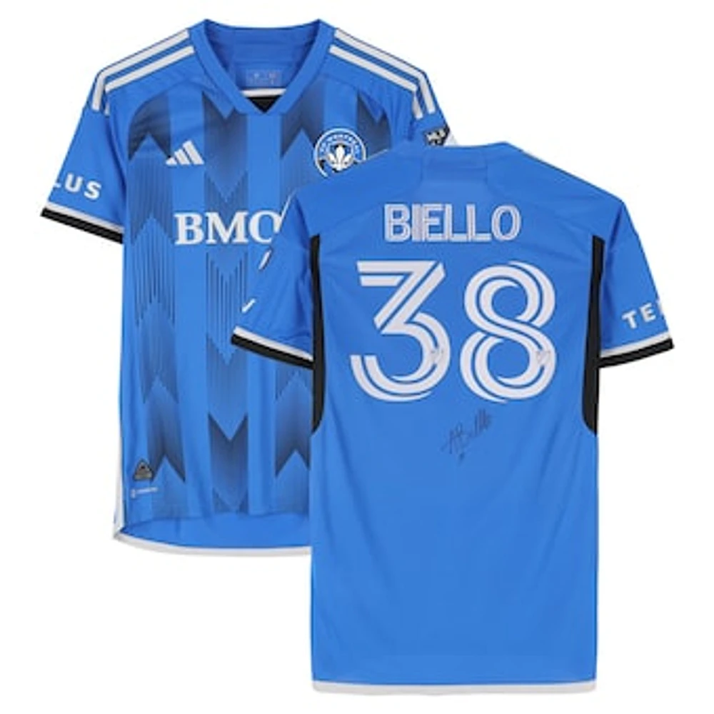 Alessandro Biello CF Montreal Autographed Match-Used #38 Blue adidas Jersey from the 2024 MLS Season - Size M