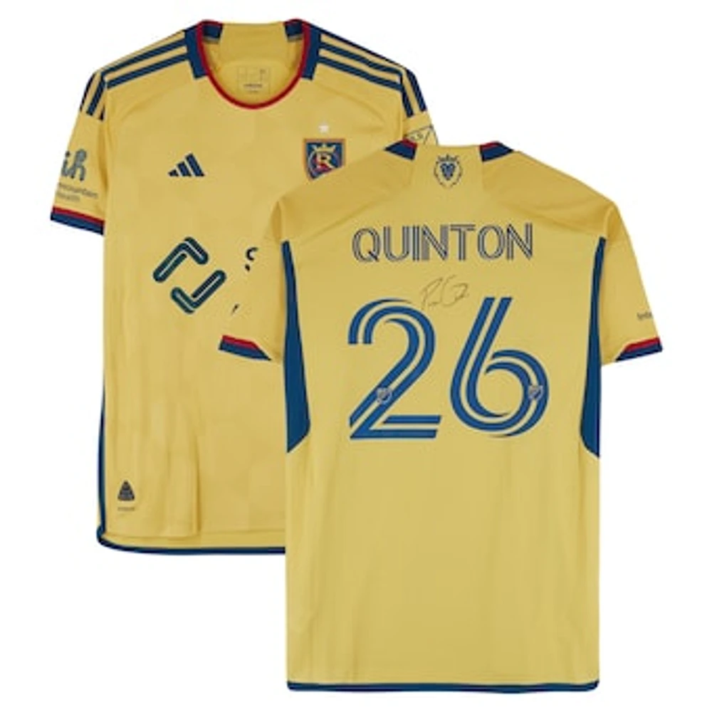 Philip Quinton Real Salt Lake Autographed Match-Used #26 Gold adidas Jersey from the 2024 MLS Season - Size L