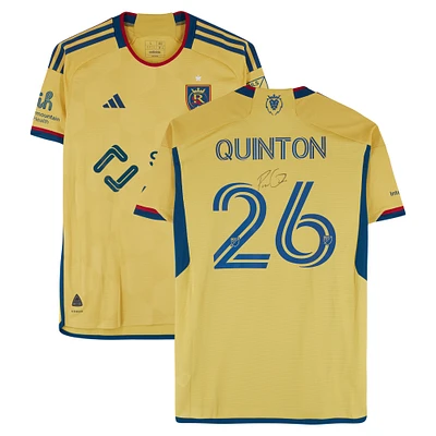 Philip Quinton Real Salt Lake Autographed Match-Used #26 Gold adidas Jersey from the 2024 MLS Season - Size L