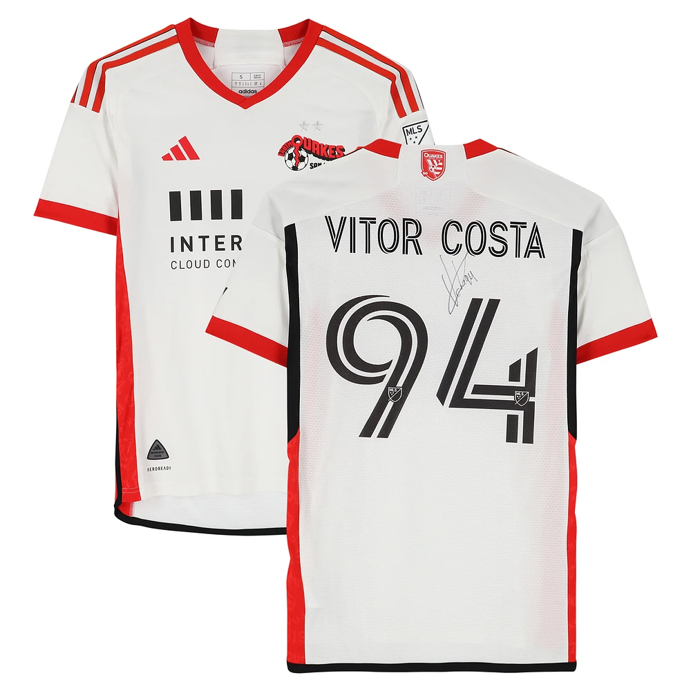Vitor Costa de Brito San Jose Earthquakes Autographed Match-Used #94 / adidas Jersey from the 2024 MLS Season