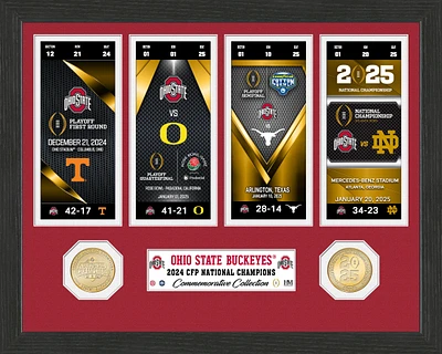 Highland Mint Ohio State Buckeyes College Football Playoff 2025 National Champions 12" x 15" Ticket Collection Bronze Coin Photo Mint