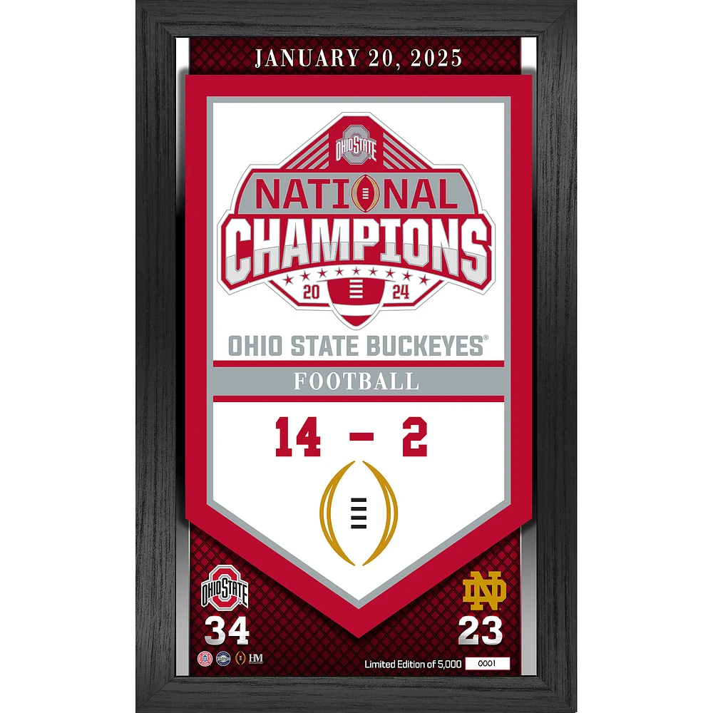 Highland Mint Ohio State Buckeyes College Football Playoff 2024 National Champions Matchup Banner Frame