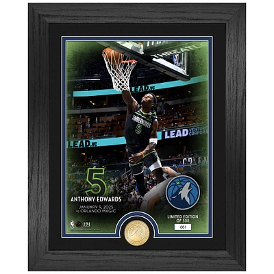Highland Mint Anthony Edwards Minnesota Timberwolves 13'' x 16'' Grand Dunk Bronze Coin Photo Mint