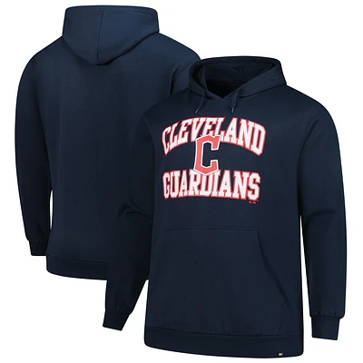 Men's '47 Navy Cleveland Guardians Big & Tall Velocity Fleece Pullover Hoodie
