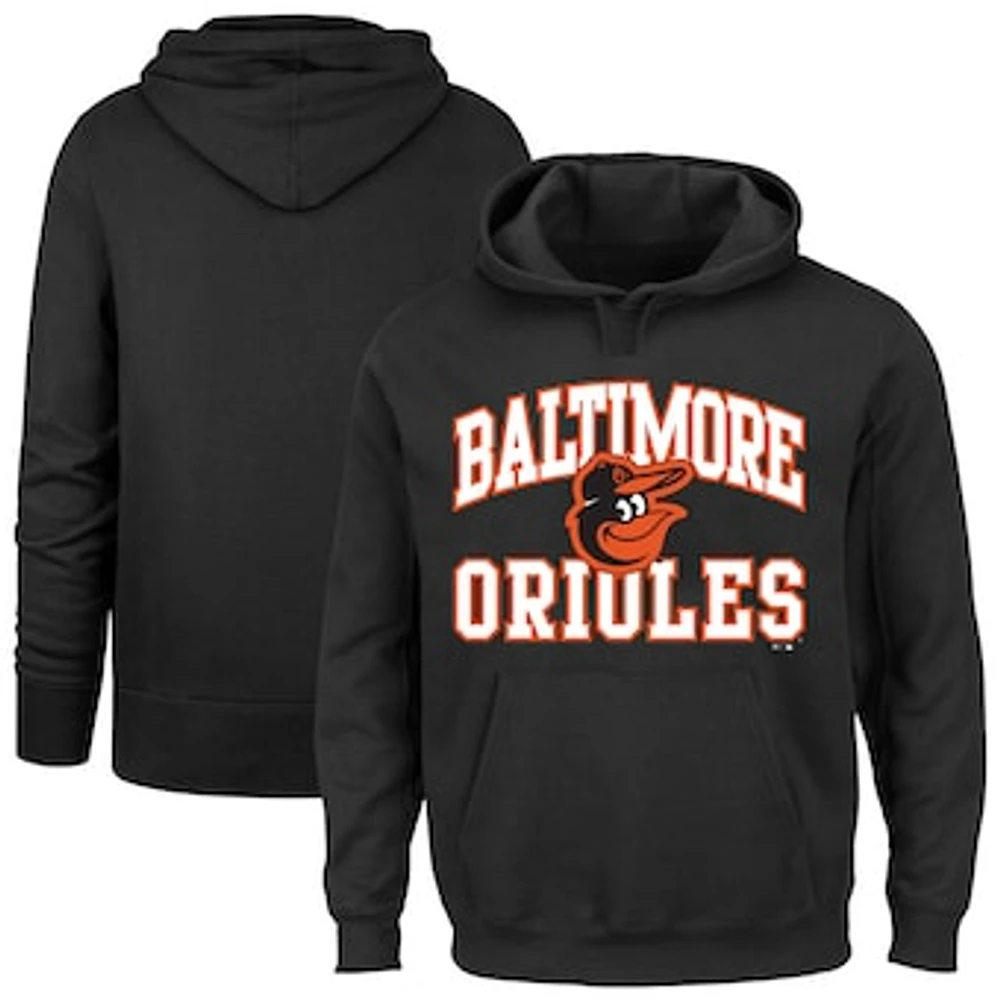 Men's '47 Black Baltimore Orioles Big & Tall Velocity Fleece Pullover Hoodie
