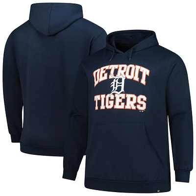 Men's '47 Navy Detroit Tigers Big & Tall Velocity Fleece Pullover Hoodie
