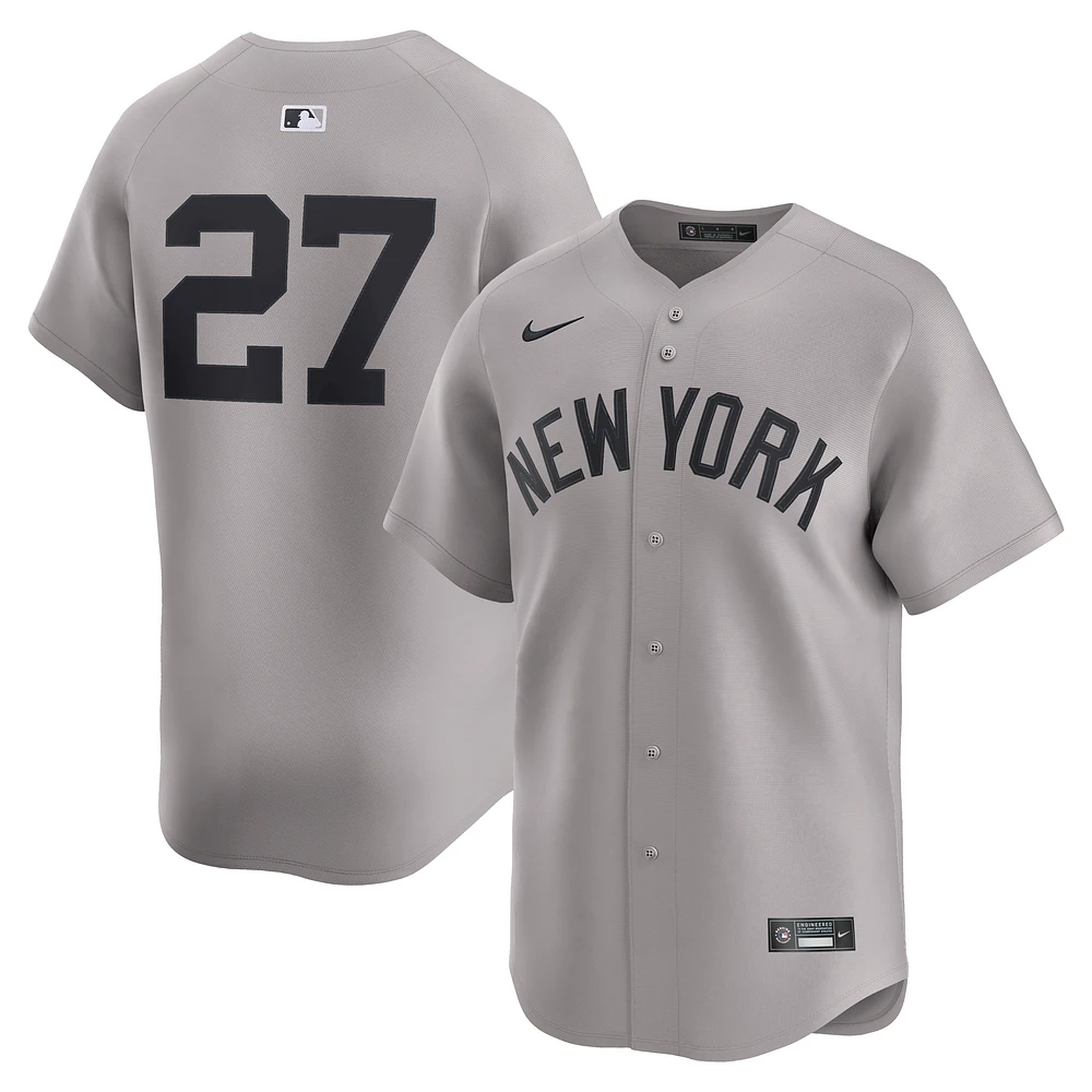 Men's Nike Giancarlo Stanton Gray New York Yankees Road Limited Player Jersey