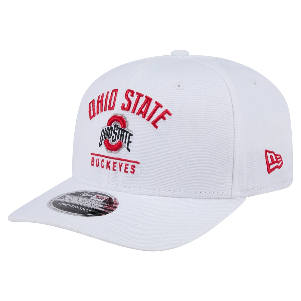 Men's New Era White Ohio State Buckeyes 9SEVENTY Team Stretch-Snap Adjustable Hat