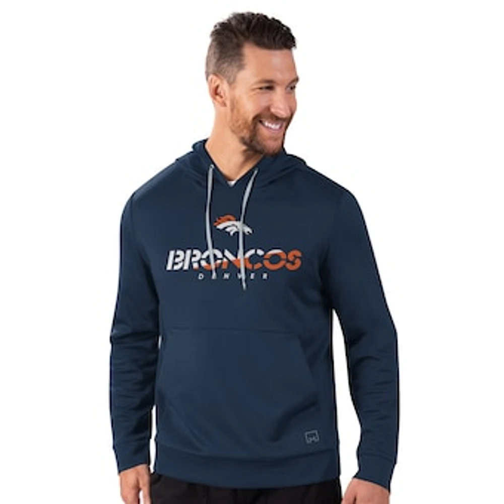 Men's MSX by Michael Strahan Navy Denver Broncos Performance Pullover Hoodie