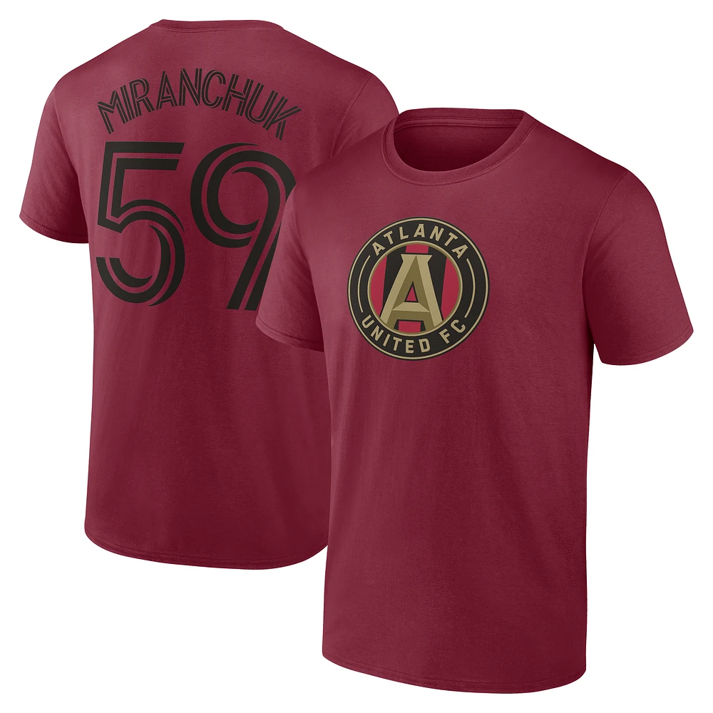 Men's Aleksei Miranchuk Red Atlanta United FC Authentic Stack Name & Number T-Shirt