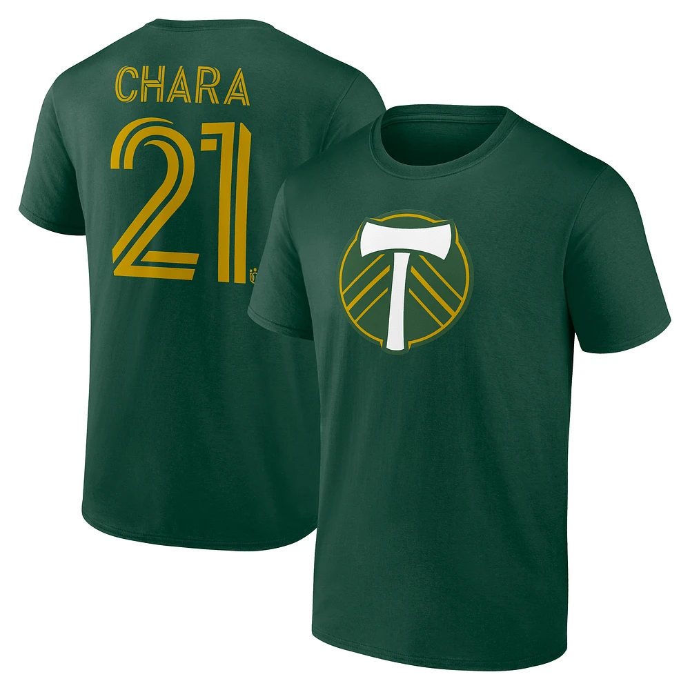 Men's Diego Chara Green Portland Timbers Authentic Stack Name & Number T-Shirt