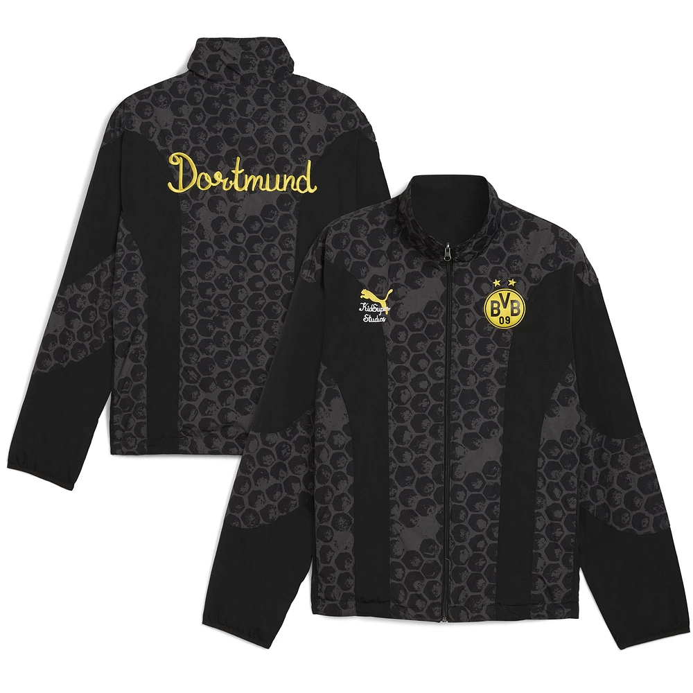 Men's Puma x KidSuper Black Borussia Dortmund 2025 FIFA Club World Cup Reversible Full-Zip Jacket