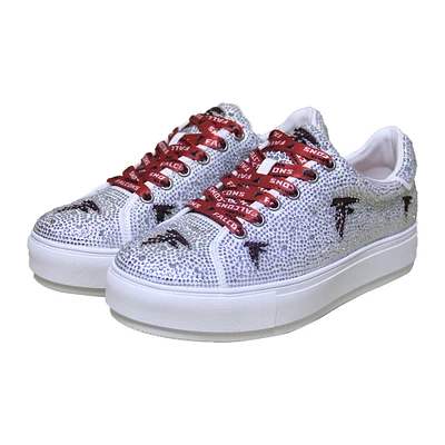 Women's Cuce White Atlanta Falcons Crystal Team Logo Sneakers
