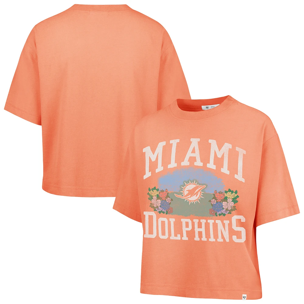 Women's '47 Orange Miami Dolphins Florentina Montauk Cropped T-Shirt