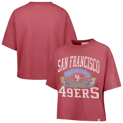 Women's '47 Light Red San Francisco 49ers Florentina Montauk Cropped T-Shirt