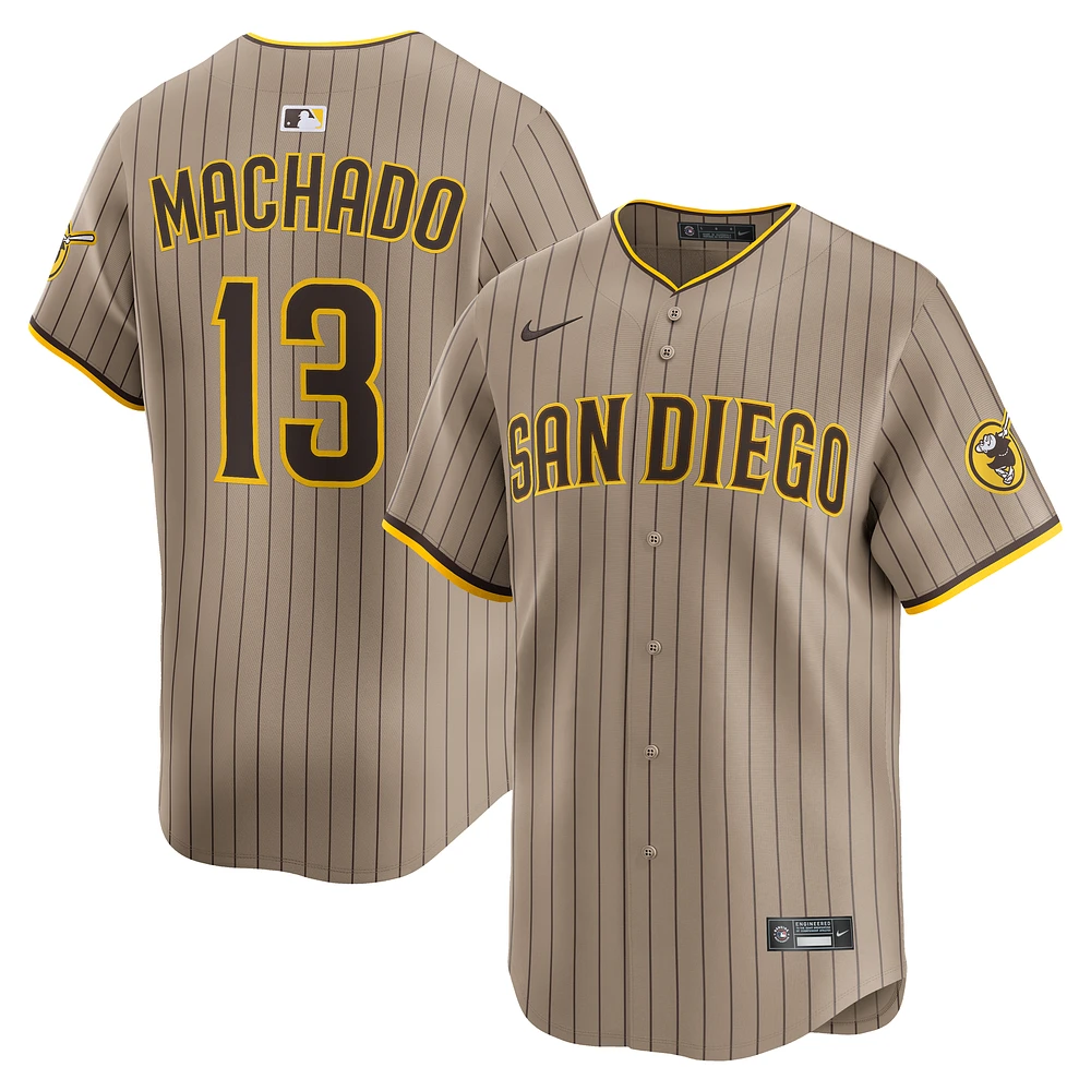 Men's Nike Manny Machado Khaki San Diego Padres Alternate Limited Player Jersey