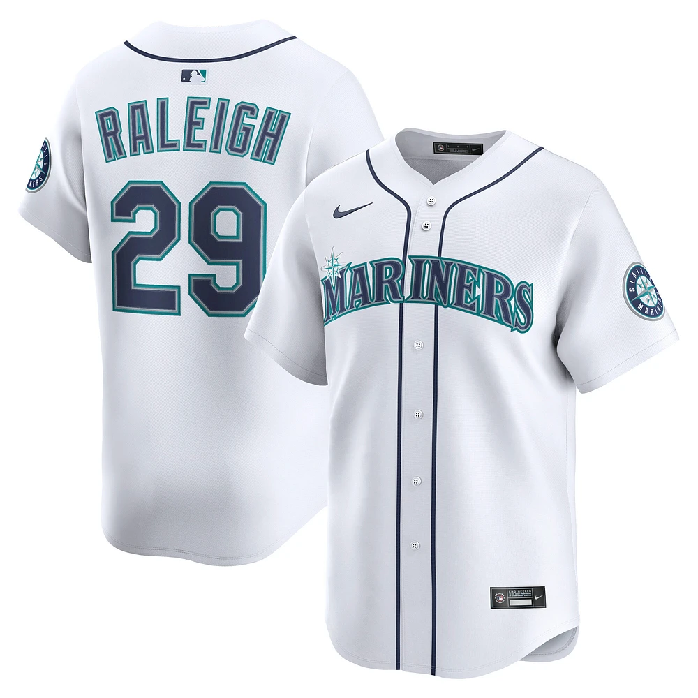 Men's Nike Cal Raleigh White Seattle Mariners Home Limited Player Jersey