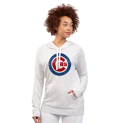 Women's G-III 4Her by Carl Banks Oatmeal Chicago Cubs Pregame Pullover Hoodie