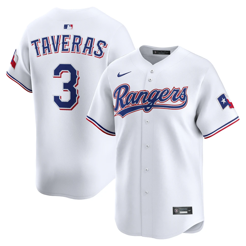Men's Nike Leody Taveras White Texas Rangers Home Limited Player Jersey