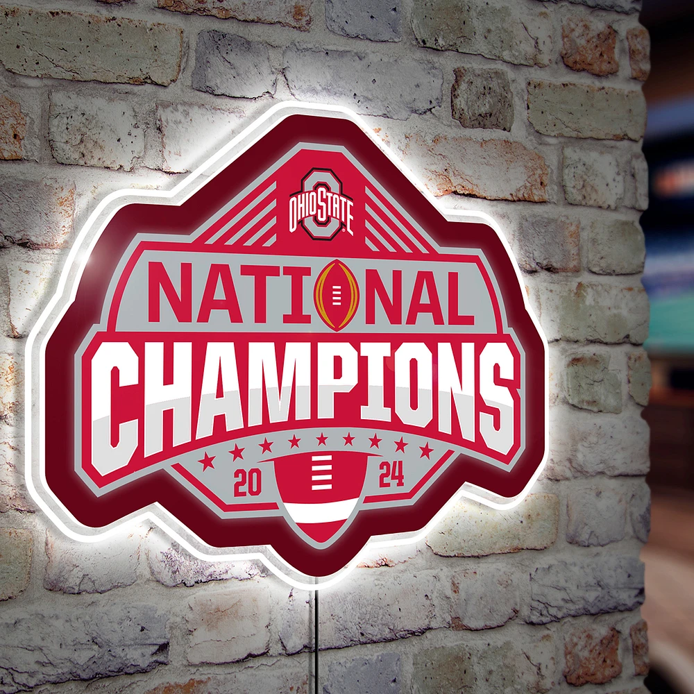 Ohio State Buckeyes College Football Playoff 2024 National Champions Logo Trophy LED Sign