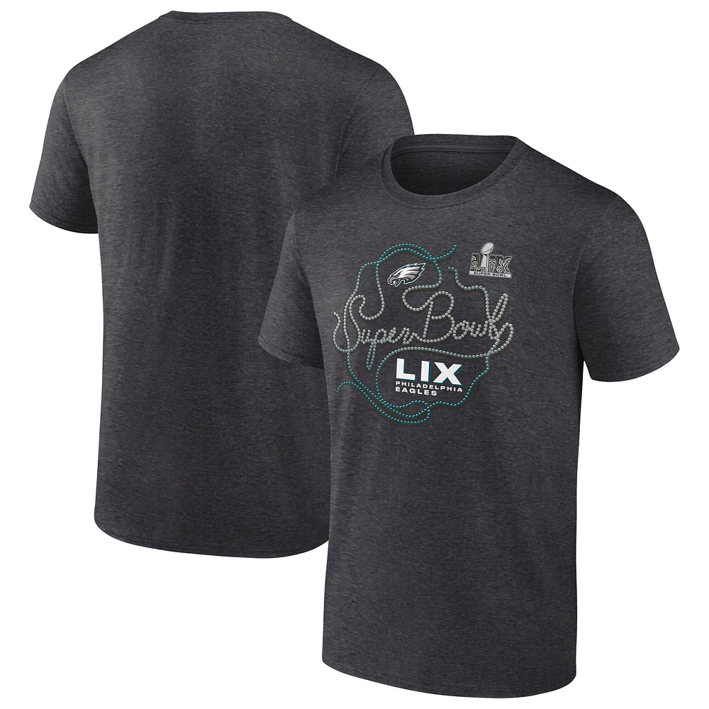 Men's Fanatics Heather Charcoal Philadelphia Eagles Super Bowl LIX Big & Tall Local T-Shirt