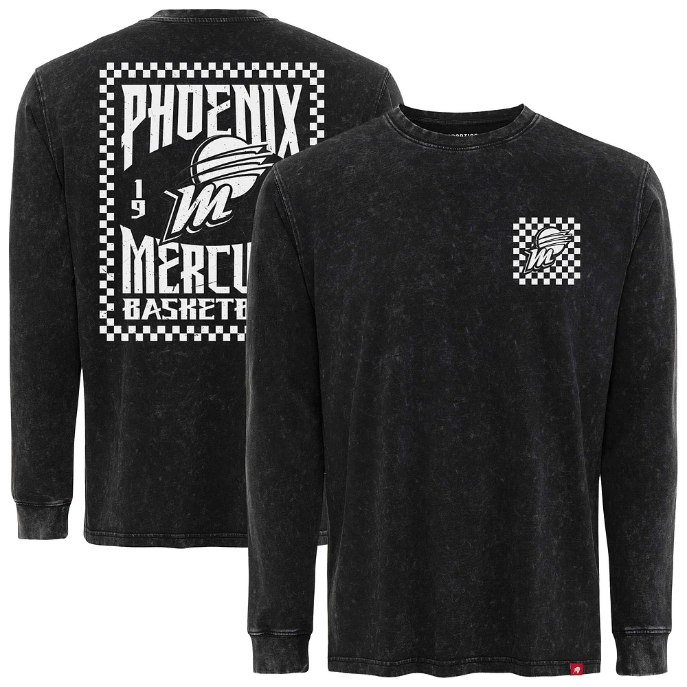 Unisex Sportiqe Black Phoenix Mercury Rock & Roll Collection Bono Mineral Wash Premium Long Sleeve T-Shirt