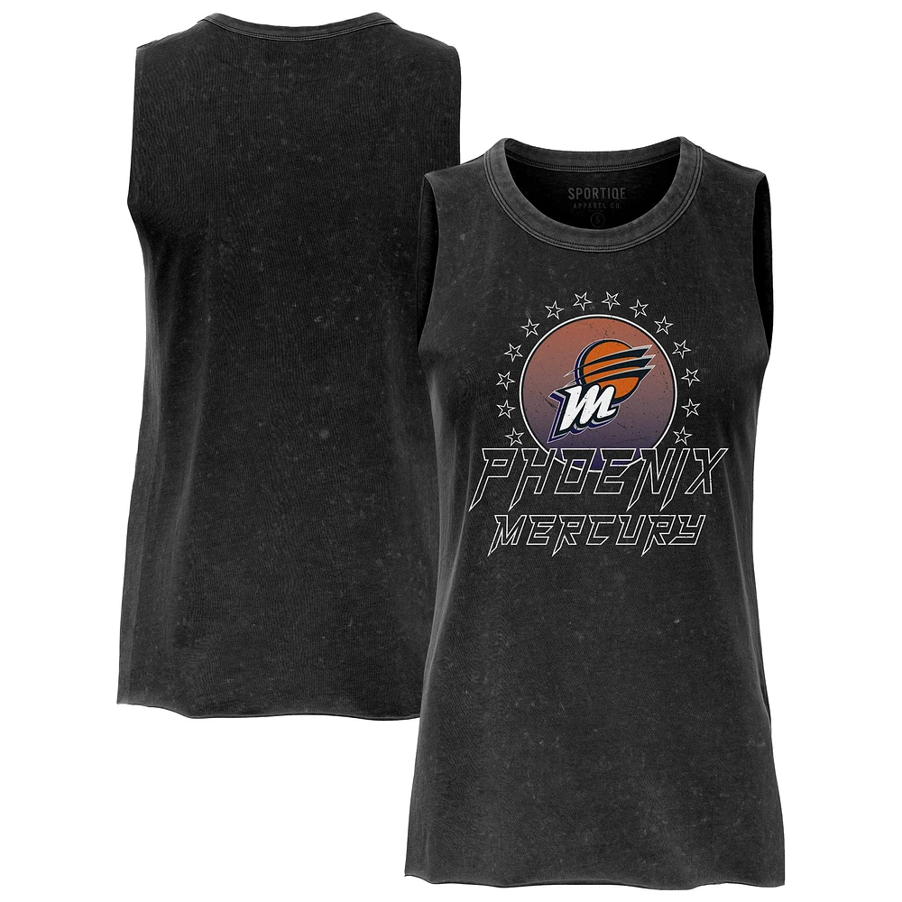 Women's Sportiqe Black Phoenix Mercury Rock & Roll Collection Turner Mineral Wash Tank Top