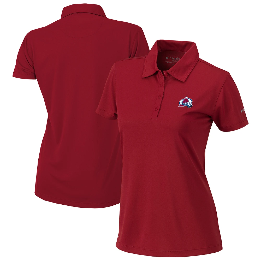 Women's Columbia Burgundy Colorado Avalanche Omni-Wick Birdie Polo