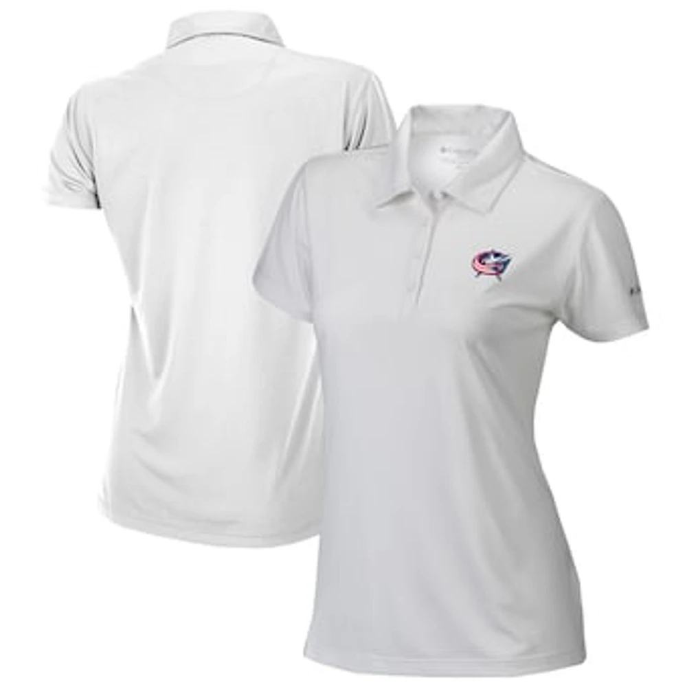 Women's Columbia White Columbus Blue Jackets Omni-Wick Birdie Polo