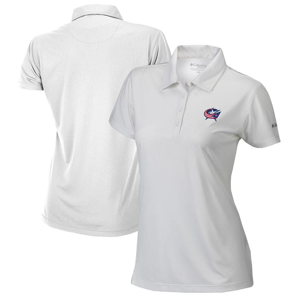 Women's Columbia White Columbus Blue Jackets Omni-Wick Birdie Polo