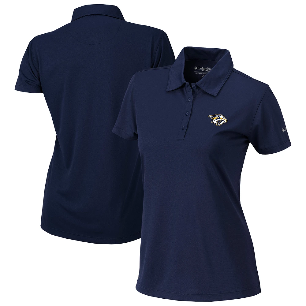 Women's Columbia Navy Nashville Predators Omni-Wick Birdie Polo
