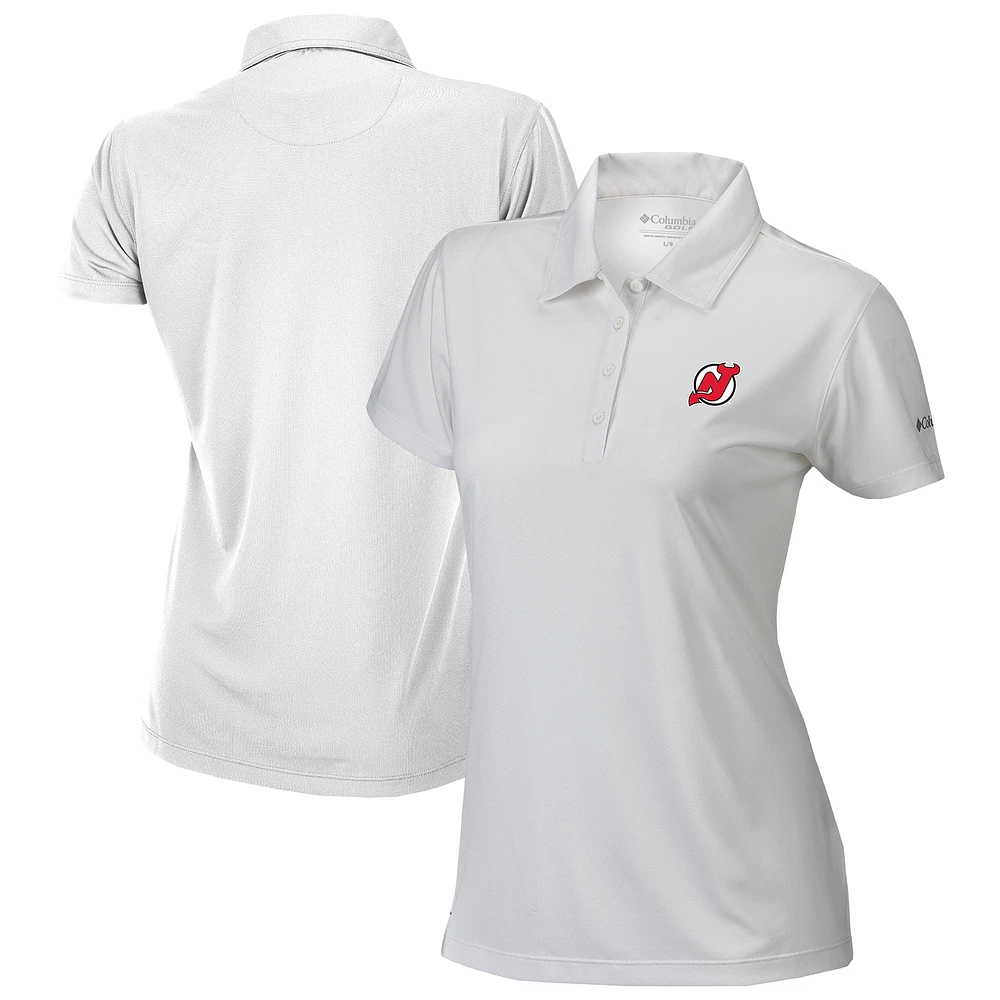 Women's Columbia White New Jersey Devils Omni-Wick Birdie Polo