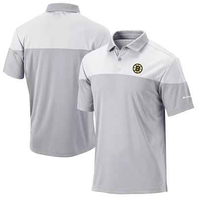 Men's Columbia Gray/White Boston Bruins Best Ball Omni-Wick Polo