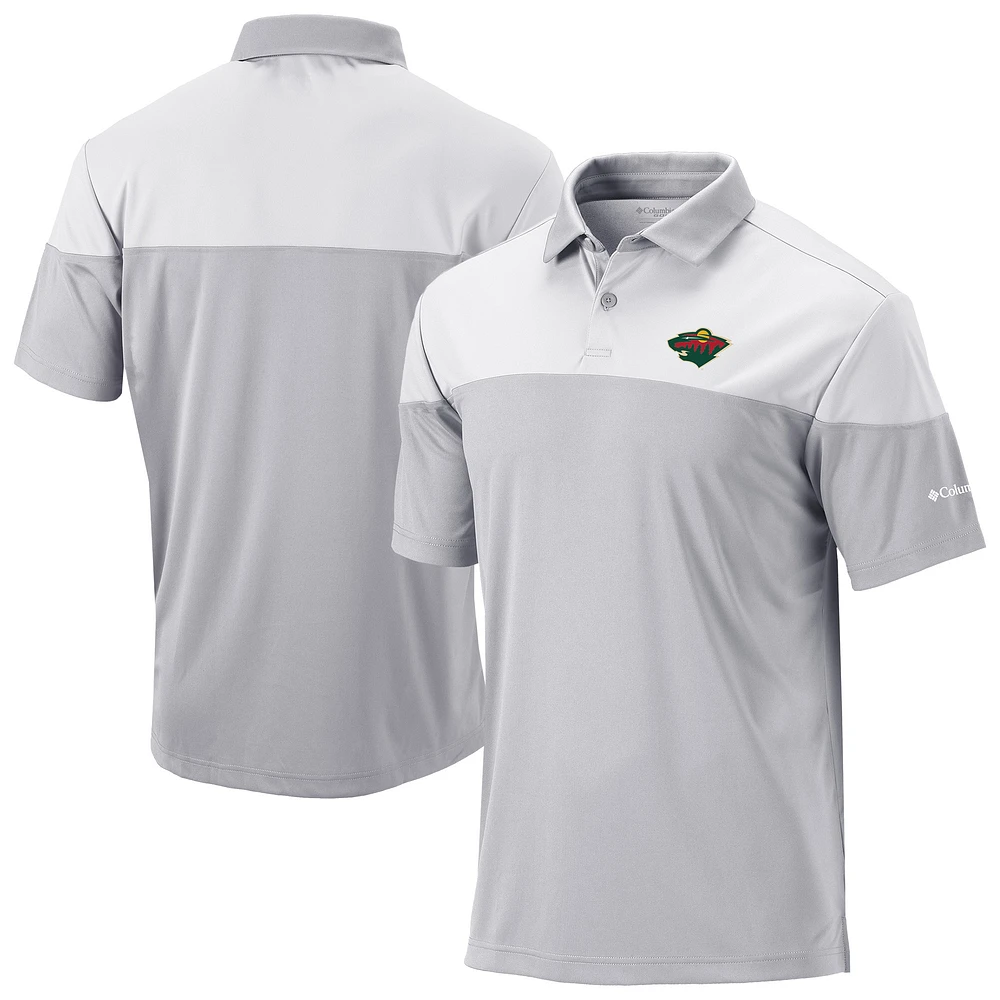 Men's Columbia Gray/White Minnesota Wild Best Ball Omni-Wick Polo