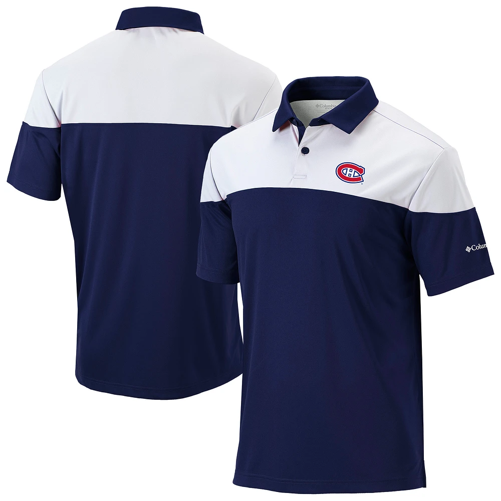 Men's Columbia Navy/White Montreal Canadiens Best Ball Omni-Wick Polo